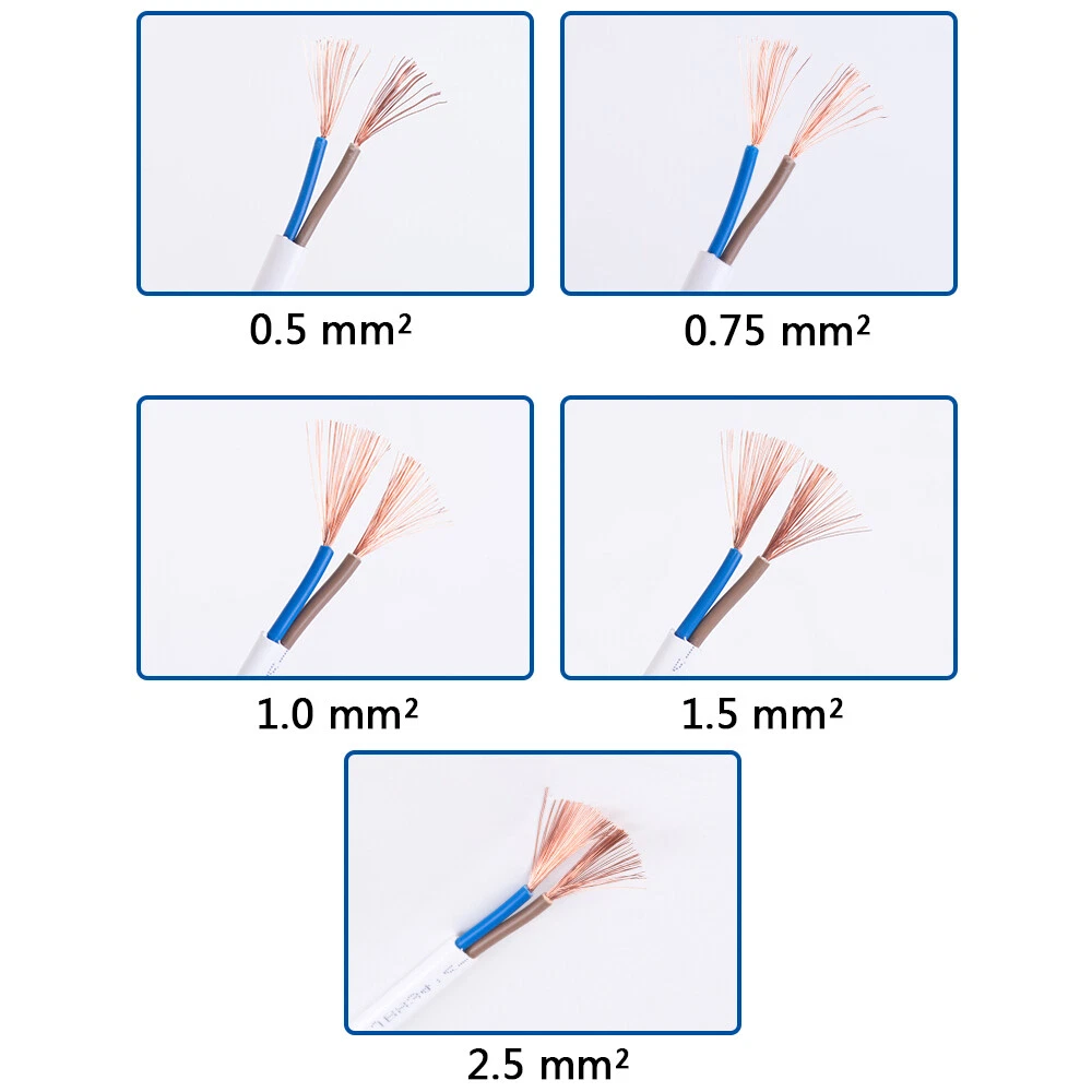 2 Core RVVB Wire PVC Flat Flexible Power Cable Electrical Cable 0.3mm² to 2.5mm² - Image 5