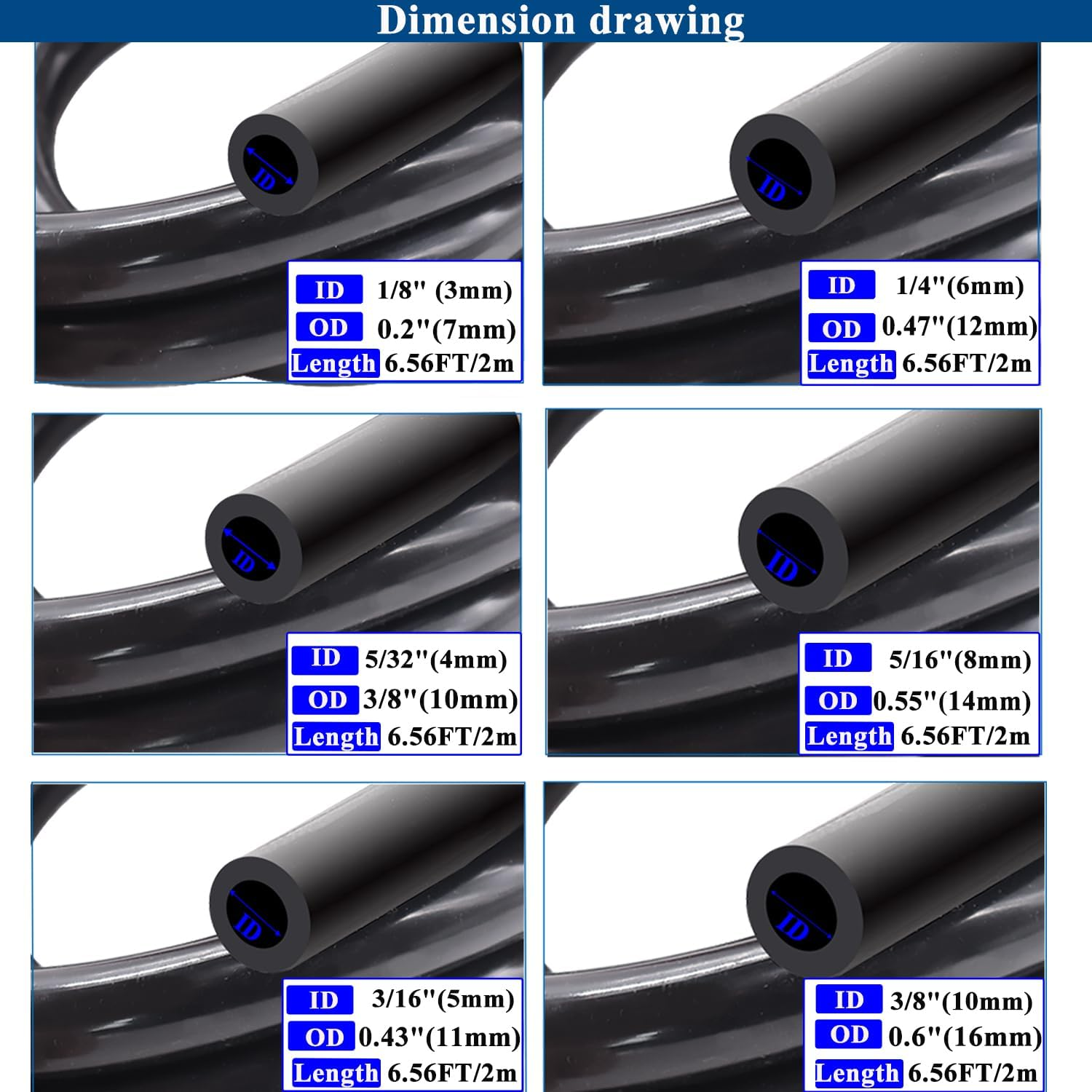 Vacuum Line Kit, 6Pcs 6.6Ft Vacuum Hose Automotive with 128Pcs Vacuum Line Conne - Image 2