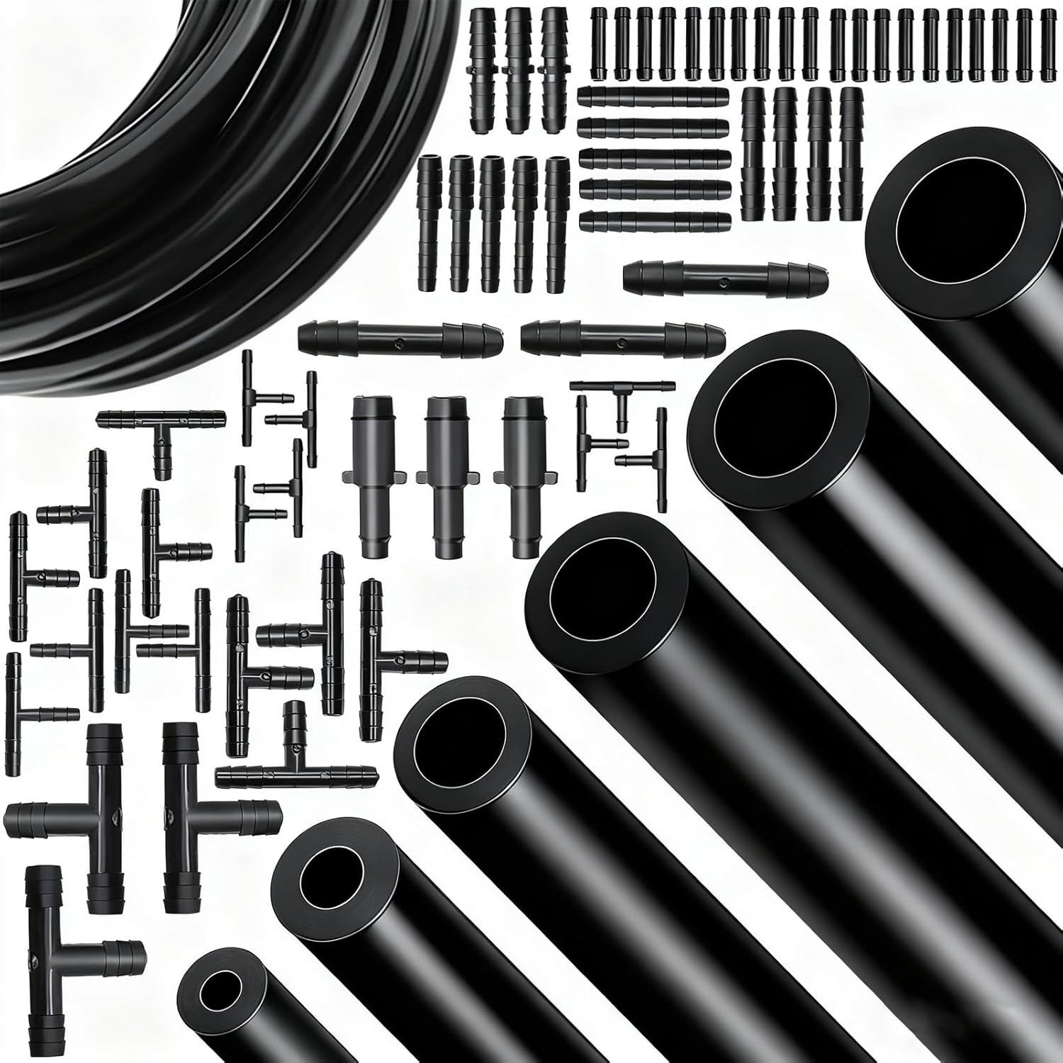 Vacuum Line Kit, 6Pcs 5Ft Vacuum Hose Automotive with 65Pcs Vacuum Line Connecto