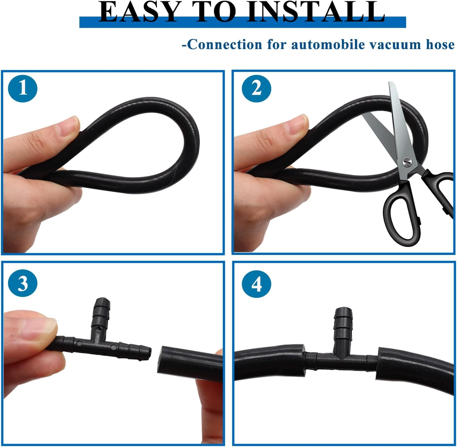 Vacuum Line Kit, 6Pcs 5Ft Vacuum Hose Automotive with 65Pcs Vacuum Line Connecto - Image 5