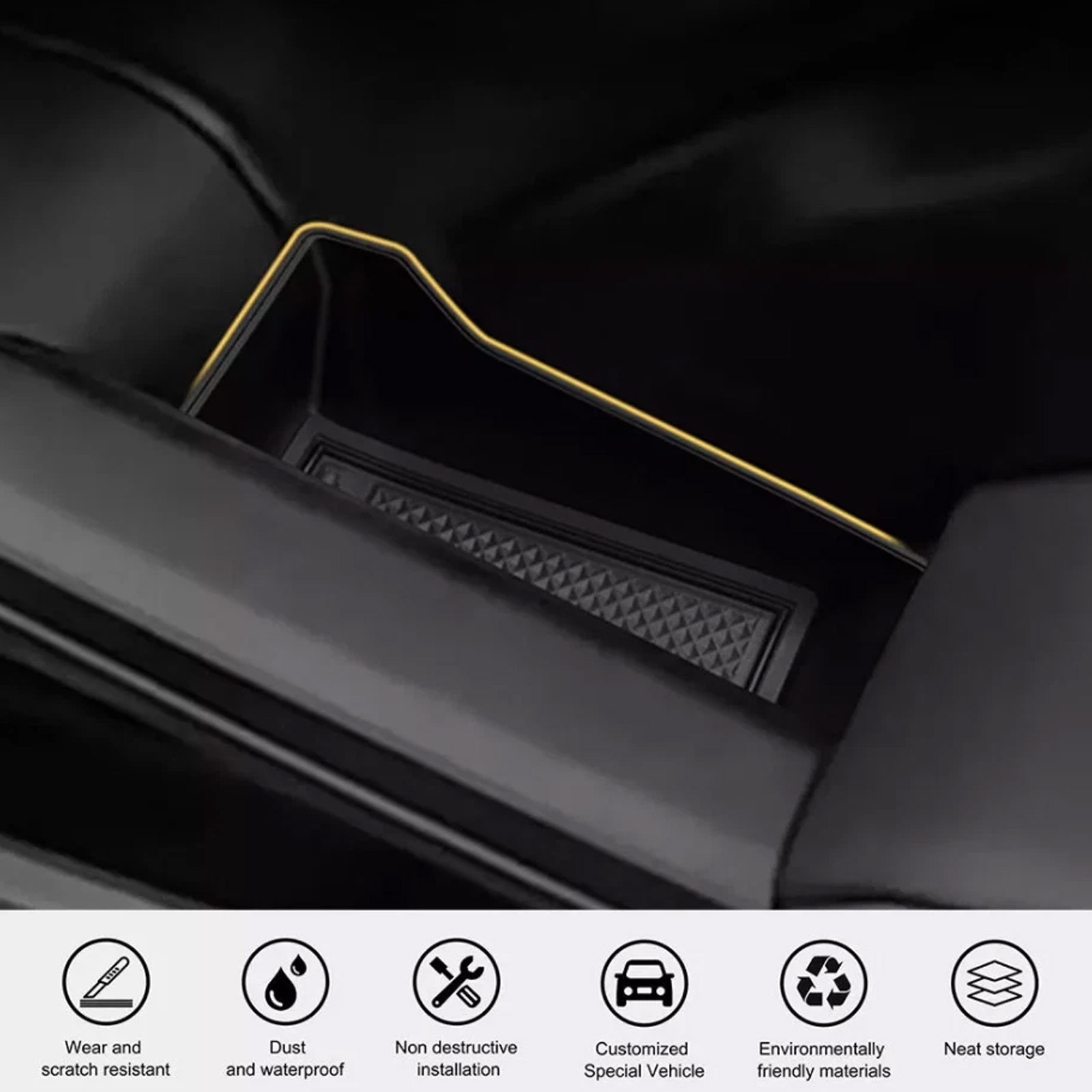 Fit For Toyota 4Runner 2025+ Car Armrest Container Door Storage Box Handle 2pcBt - Image 5