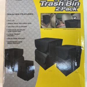 2 Pack Car Trash Can Portable Garbage Bin Waterproof Organizer for Vehicle