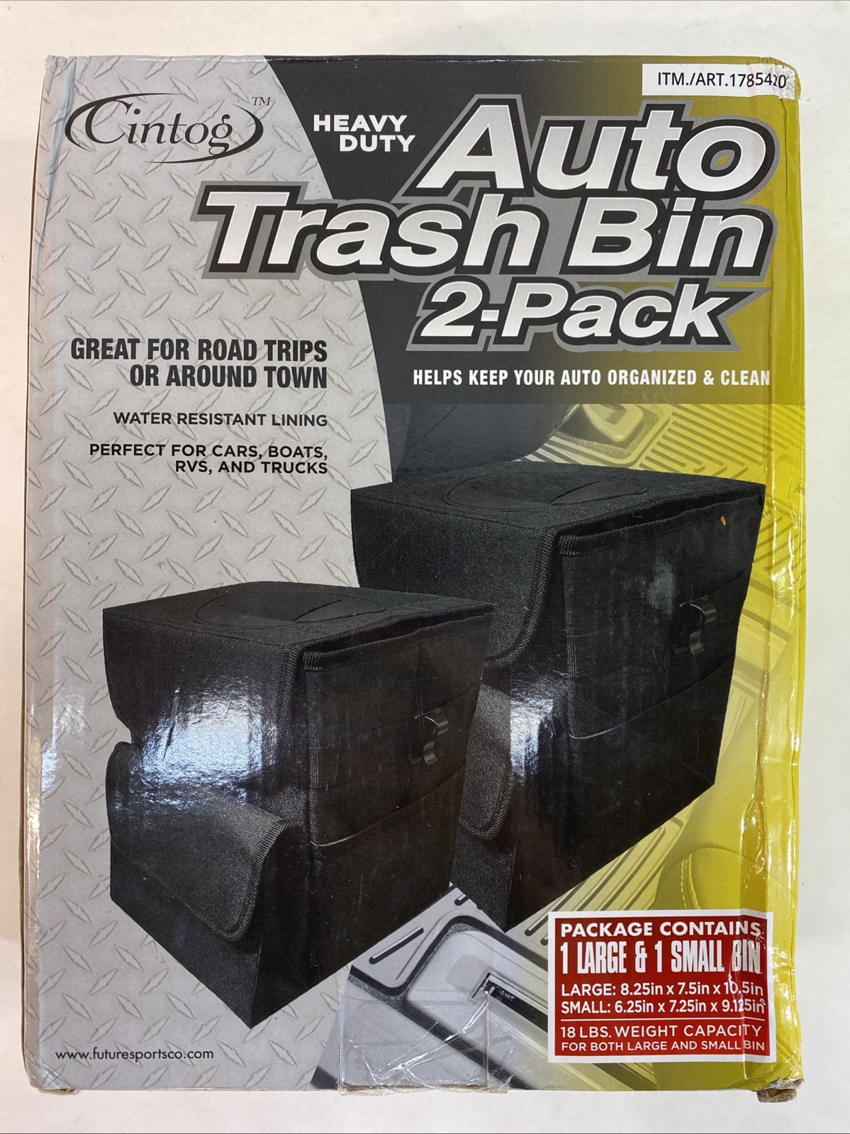2 Pack Car Trash Can Portable Garbage Bin Waterproof Organizer for Vehicle - Image 2