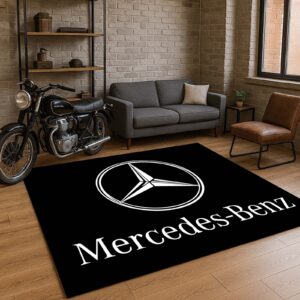 Mercedes-Benz Rug, Luxury Car Logo, Modern Design, Stylish Floor Mat, Automotive