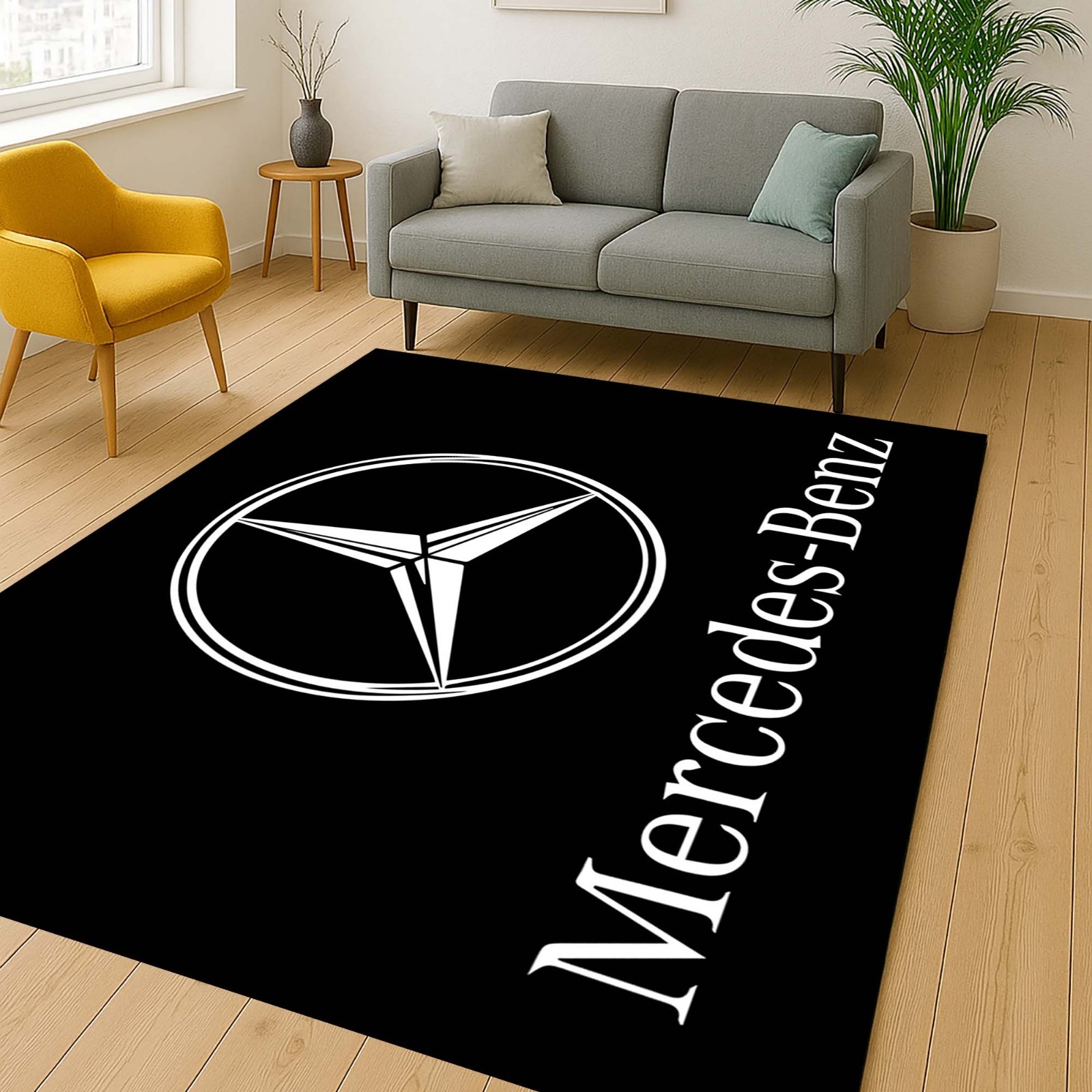Mercedes-Benz Rug, Luxury Car Logo, Modern Design, Stylish Floor Mat, Automotive - Image 5