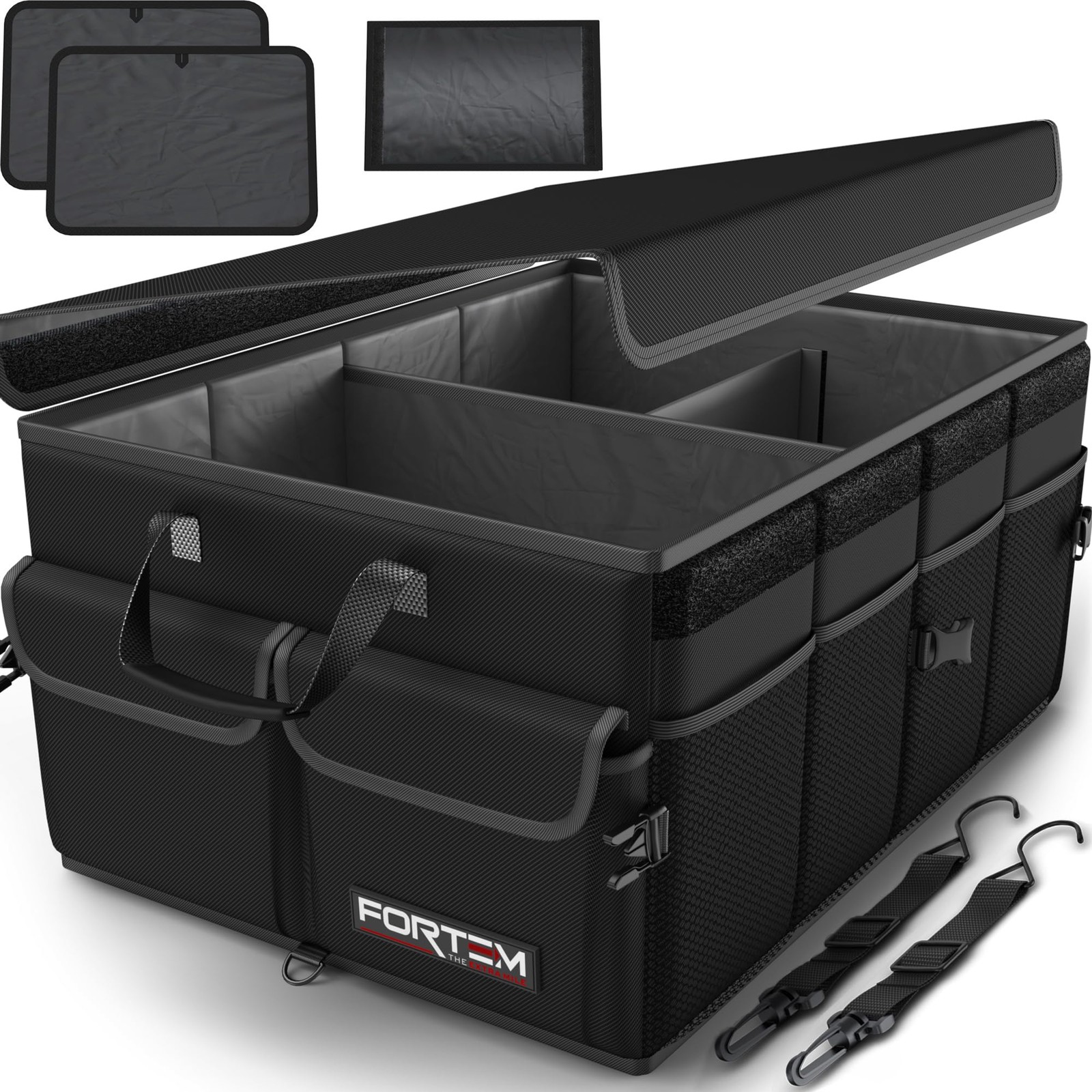 Car Trunk Organizer Foldable SUV Storage Multi Compartment Accessories 50L
