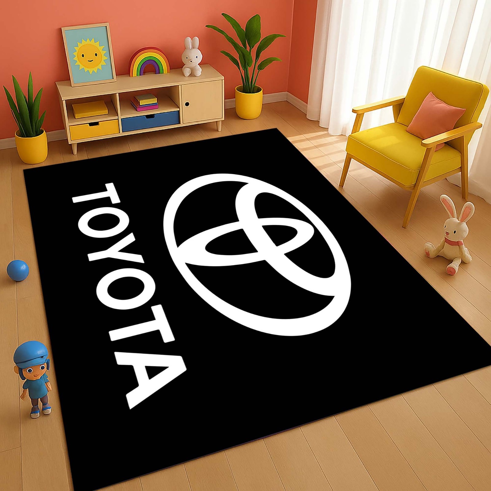 Toyota Rug, Car Logo, Automotive Decor, Stylish Floor Mat, Modern Quality Rug - Image 5