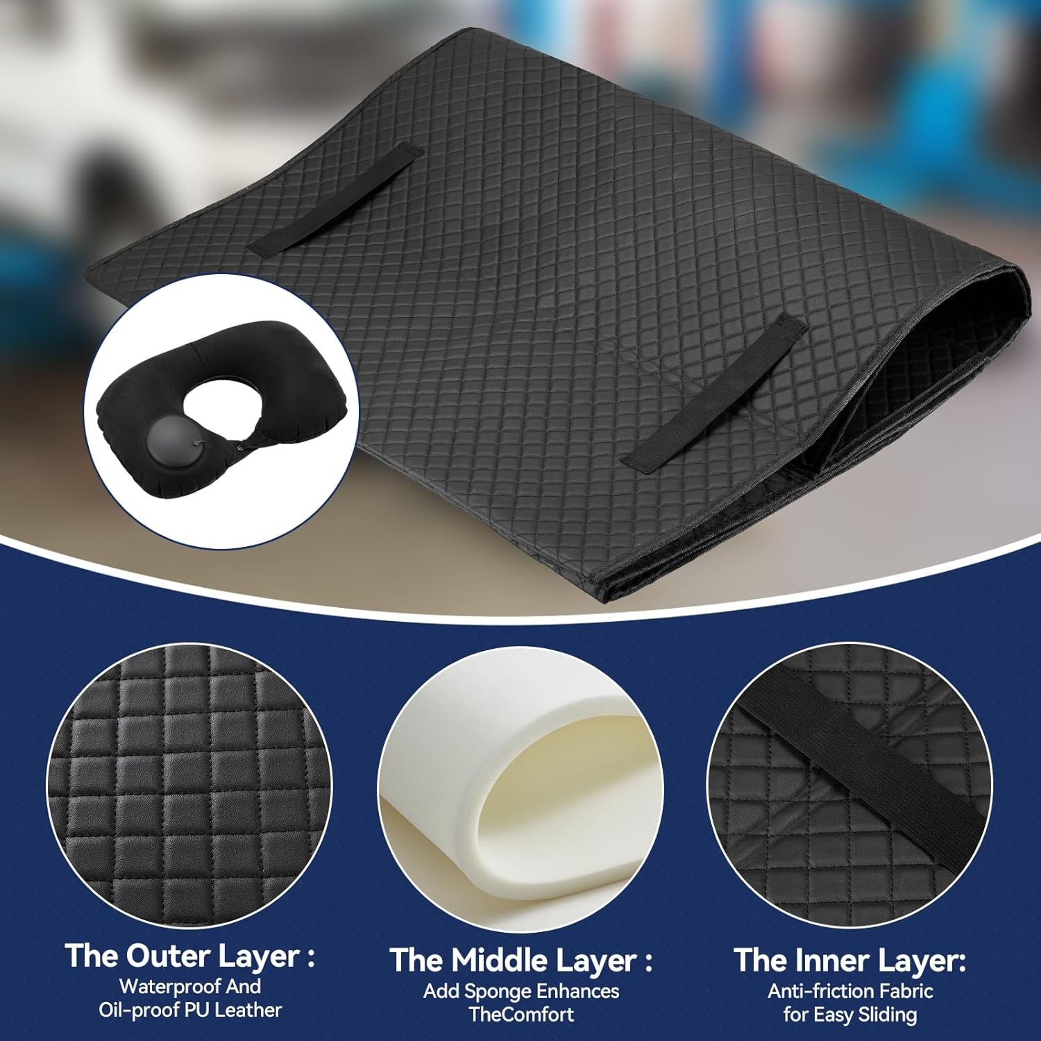 Heavy-Duty Crawler Rolling Mat,60x28 Inch Under Car Repair Mat, Automotive... - Image 2