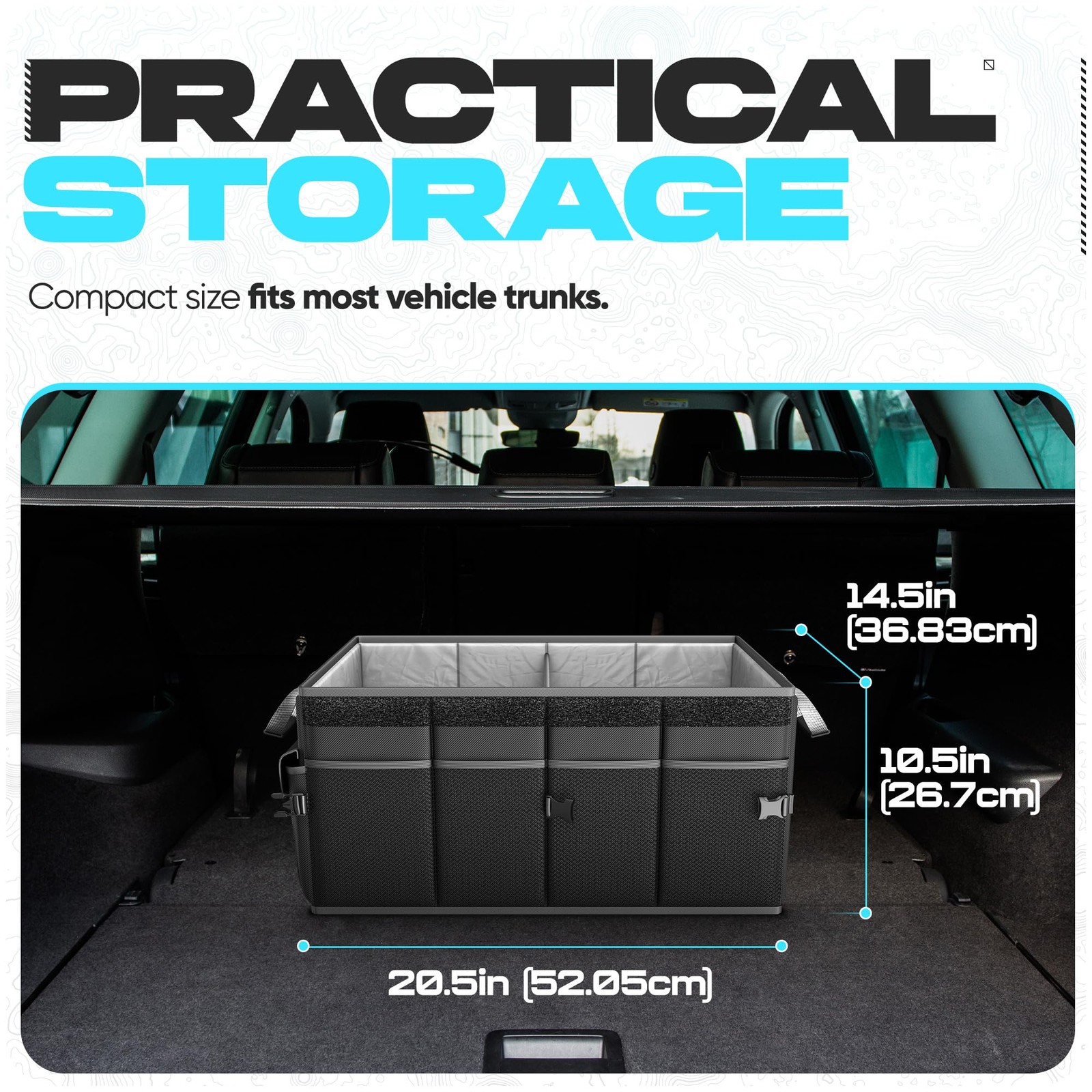 Car Trunk Organizer Foldable SUV Storage Multi Compartment Accessories 50L - Image 4
