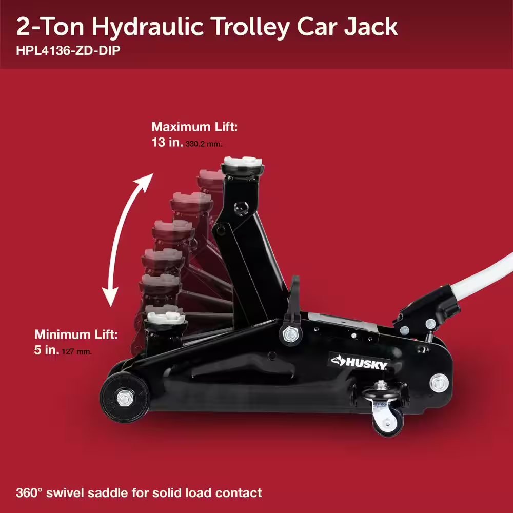 2-Ton Hydraulic Trolley Car Jack Versatile Quick Tire Changes Portability, - Image 4