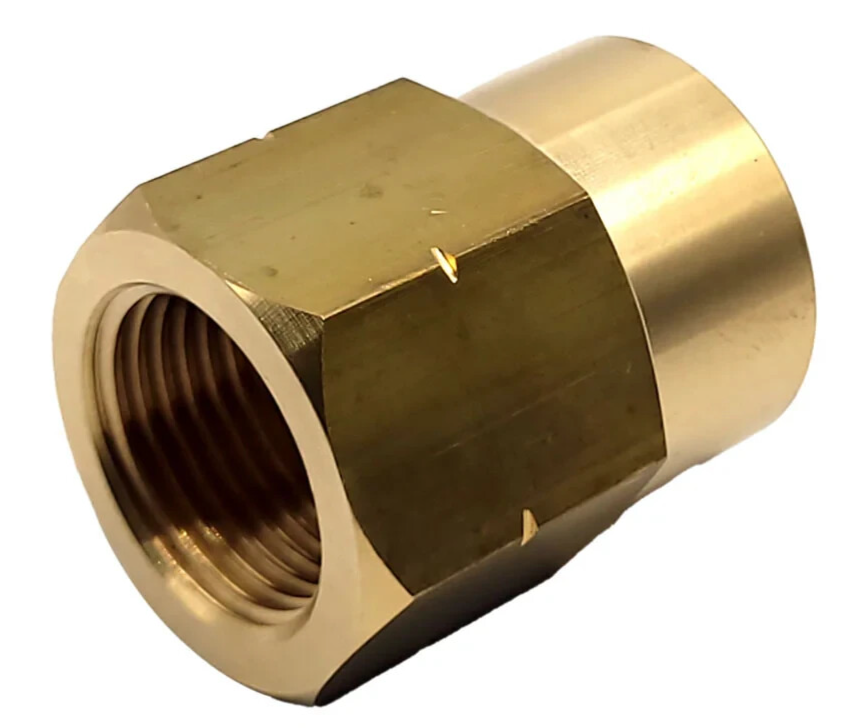 21.8mm LH Thread Gas Outlet Butane to UK POL Propane Brass Adaptor