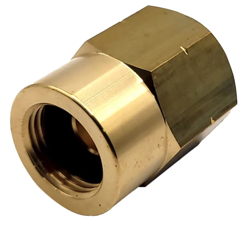 21.8mm LH Thread Gas Outlet Butane to UK POL Propane Brass Adaptor - Image 2