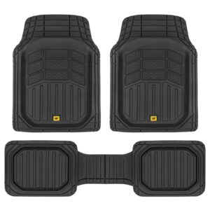 CAT Automotive Combo Rubber Car Floor Mats Heavy Duty Liner, All Weather Set