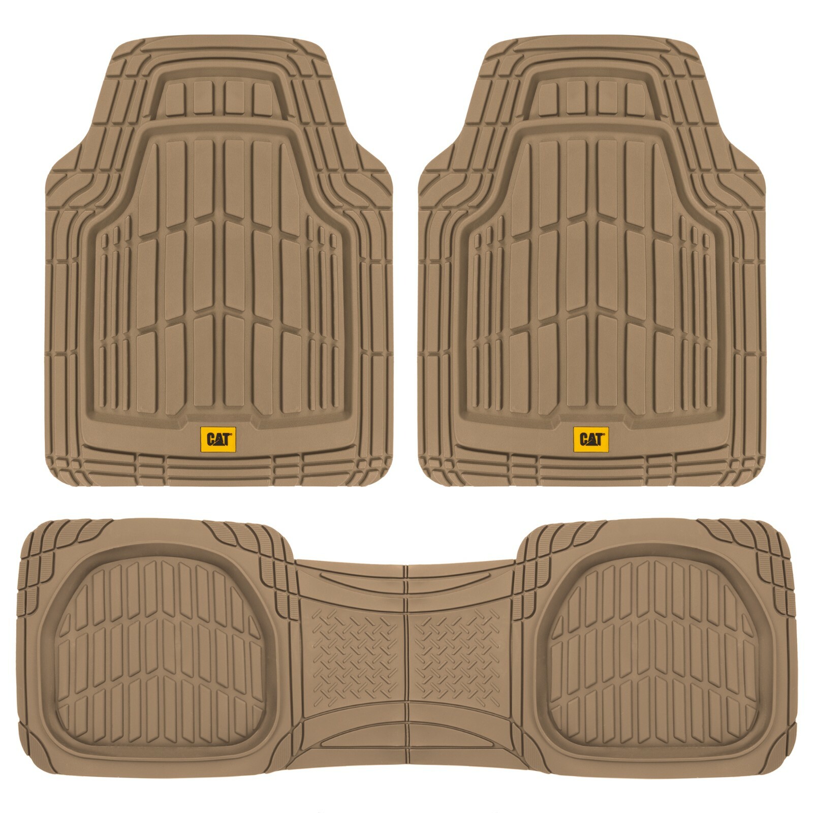 Caterpillar Automotive Rubber Car Floor Mats Heavy Duty All Weather Accessories - Image 3