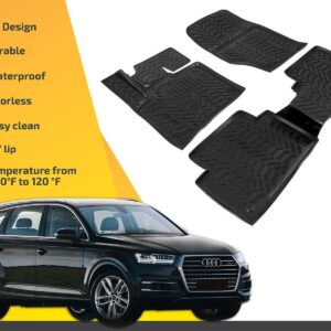 Floor Liners Mats Fits Audi Q7 2007-2014 4-Pcs Custom 4-Pcs Rubber Heavy Duty