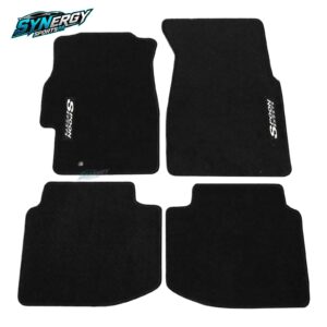 Black Nylon Floor Mats For 96-00 Honda Civic Carpet Anti Slip W/Emblem