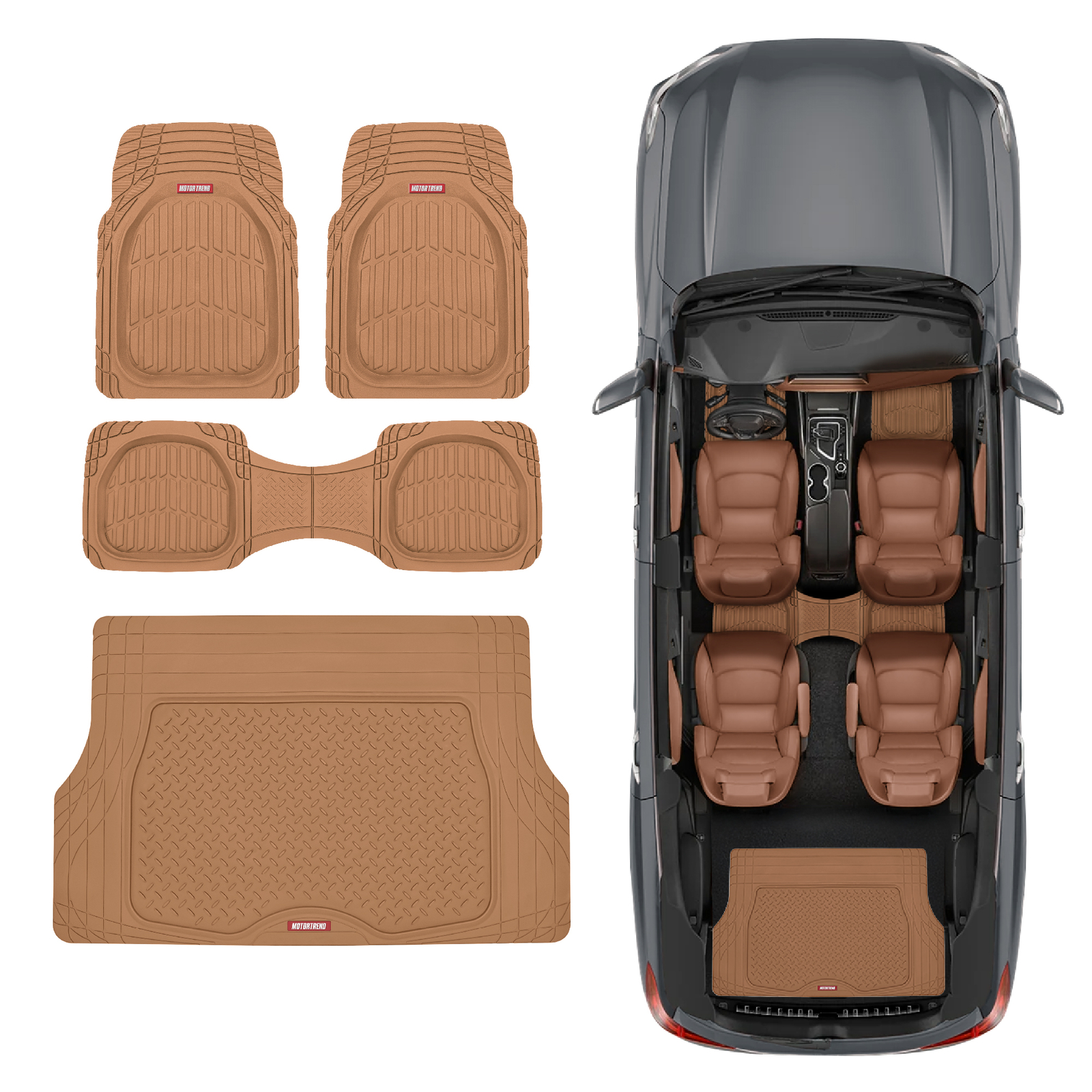Automotive Car Floor Mats with Cargo Trunk Liner Rubber All Weather Protection - Image 2