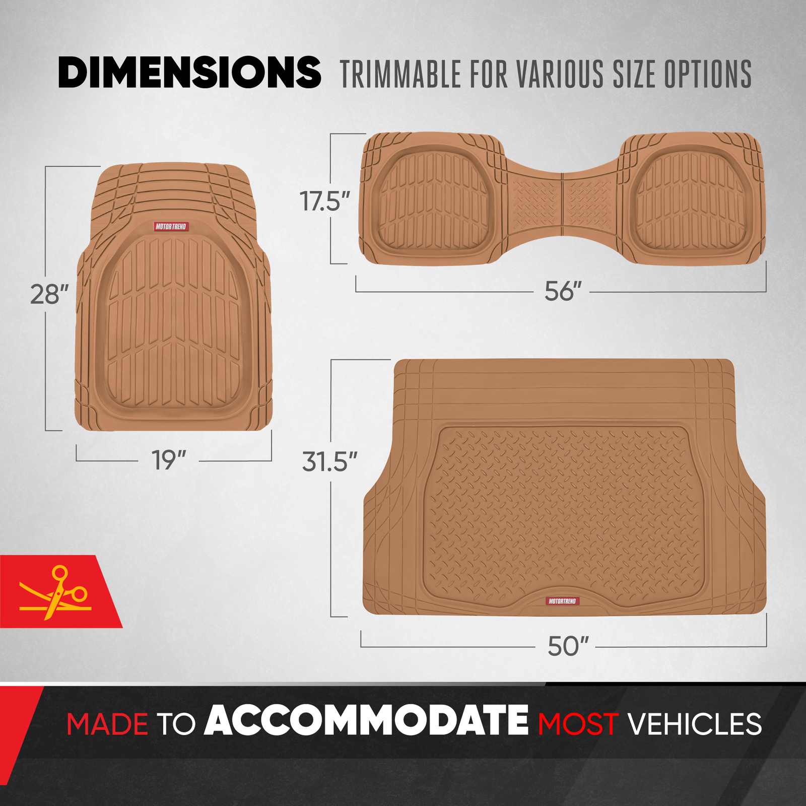 Automotive Car Floor Mats with Cargo Trunk Liner Rubber All Weather Protection - Image 5