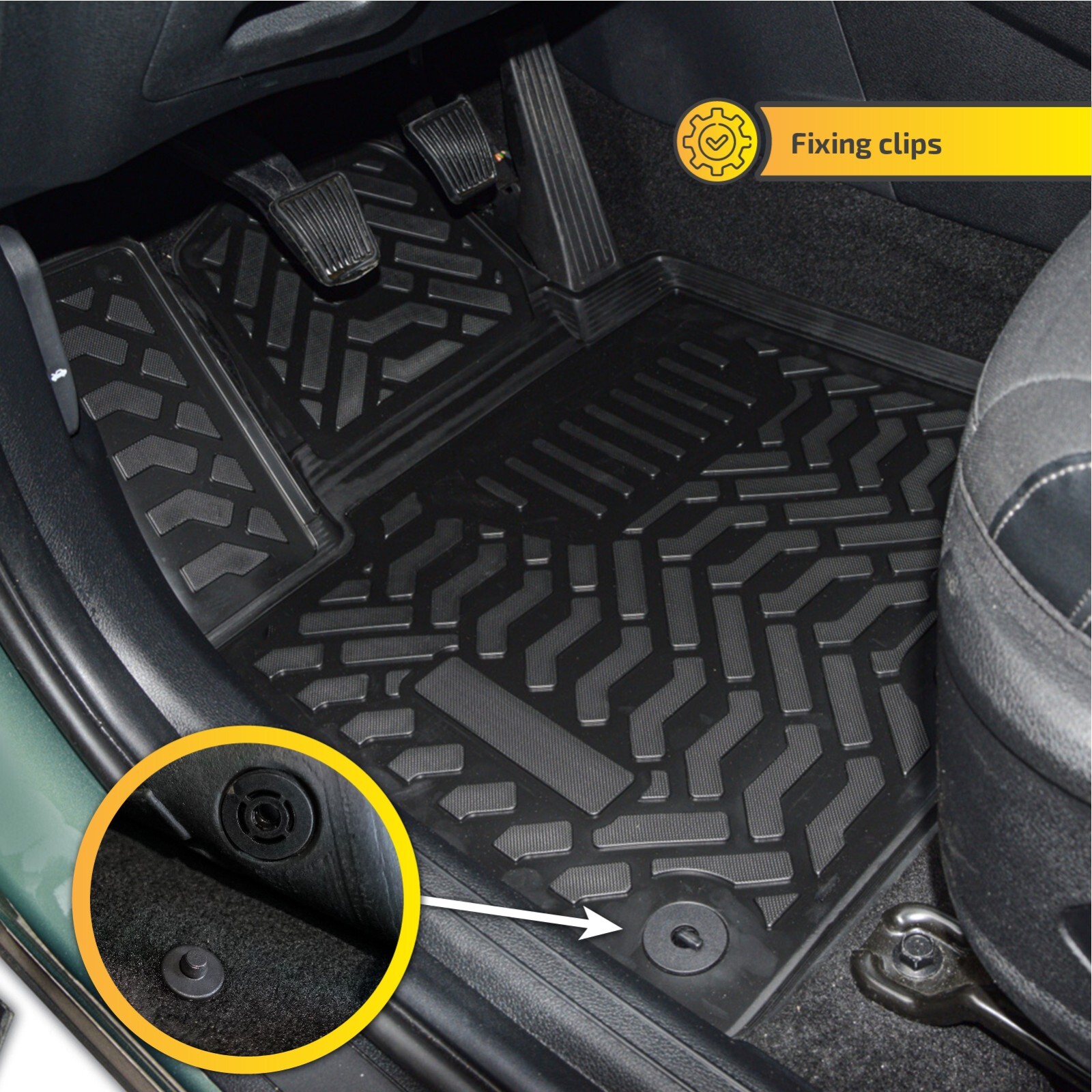 Floor Liners Mats Fits Acura TSX 2009-2014 4-Pcs Custom 4-Pcs Rubber Heavy Duty - Image 4