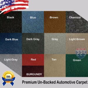 Alfombra automotriz duradera sin respaldo tapizada de todos los colores 40" de ancho - por yarda LOTE-