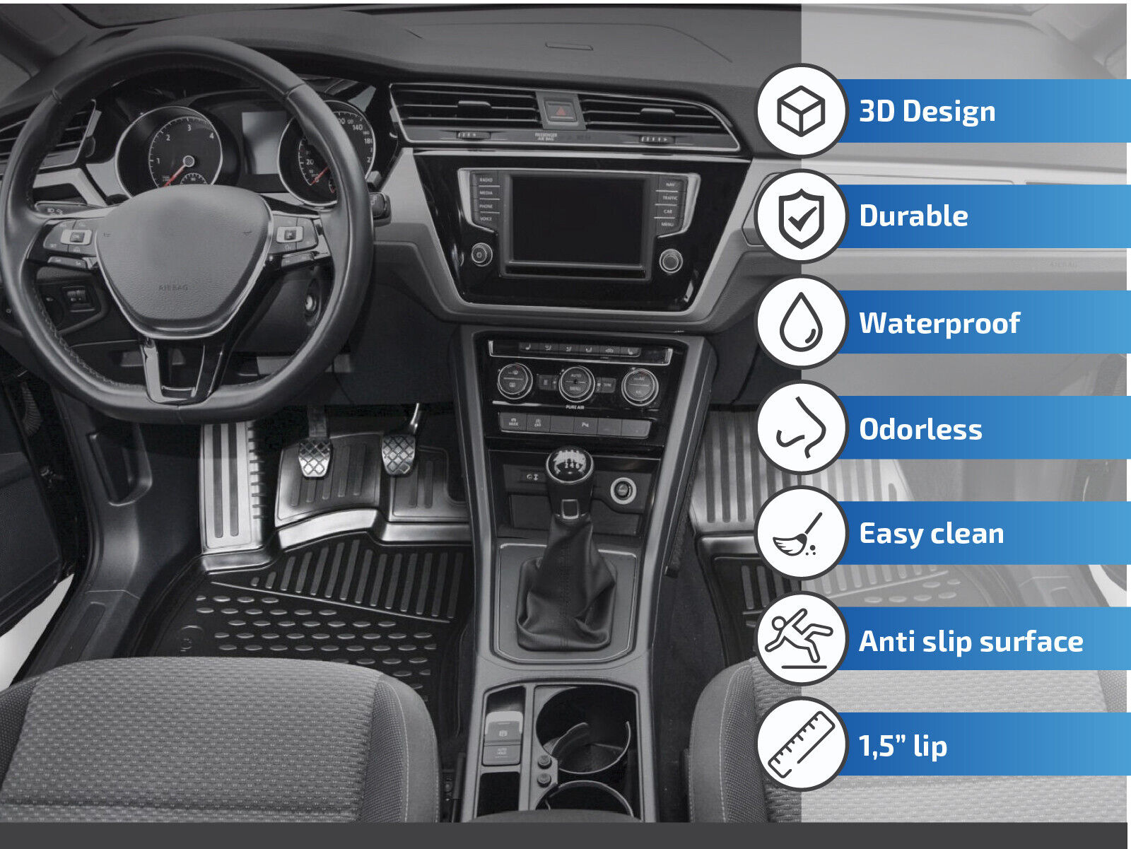 Floor Liner Mats + Cargo Liner For Fiat 500X 2016-2023 Full Set Custom - Image 5