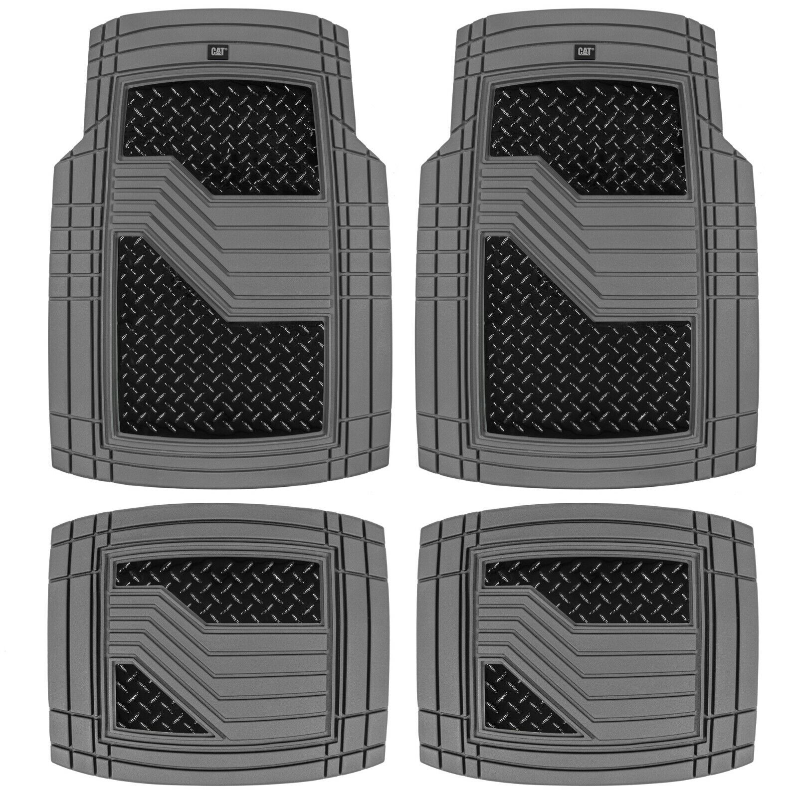 Caterpillar Automotive Rubber Car Floor Mats Heavy Duty All Weather Accessories