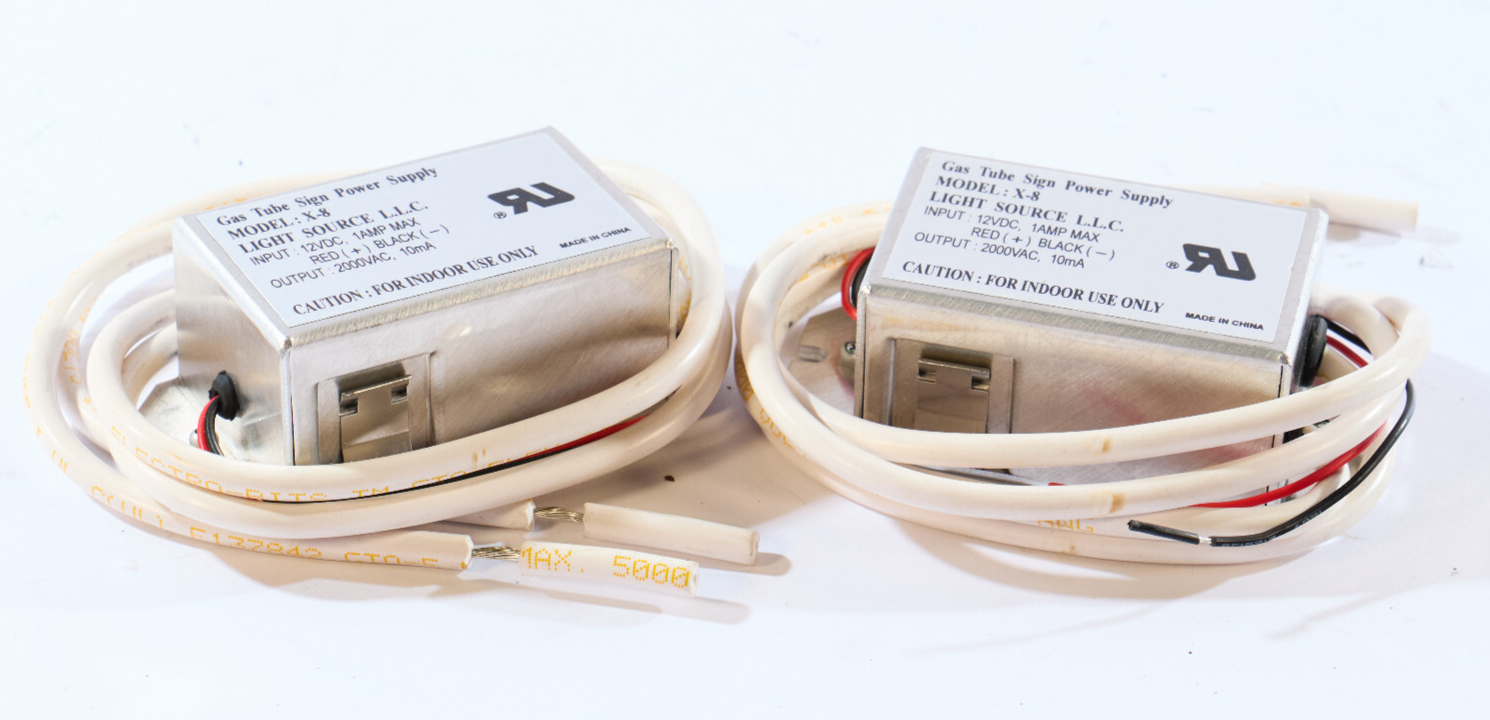 (Lot of 2) Gas Tube Sign Automotive Indoor Power Supply X-8 2000VAC 10mA