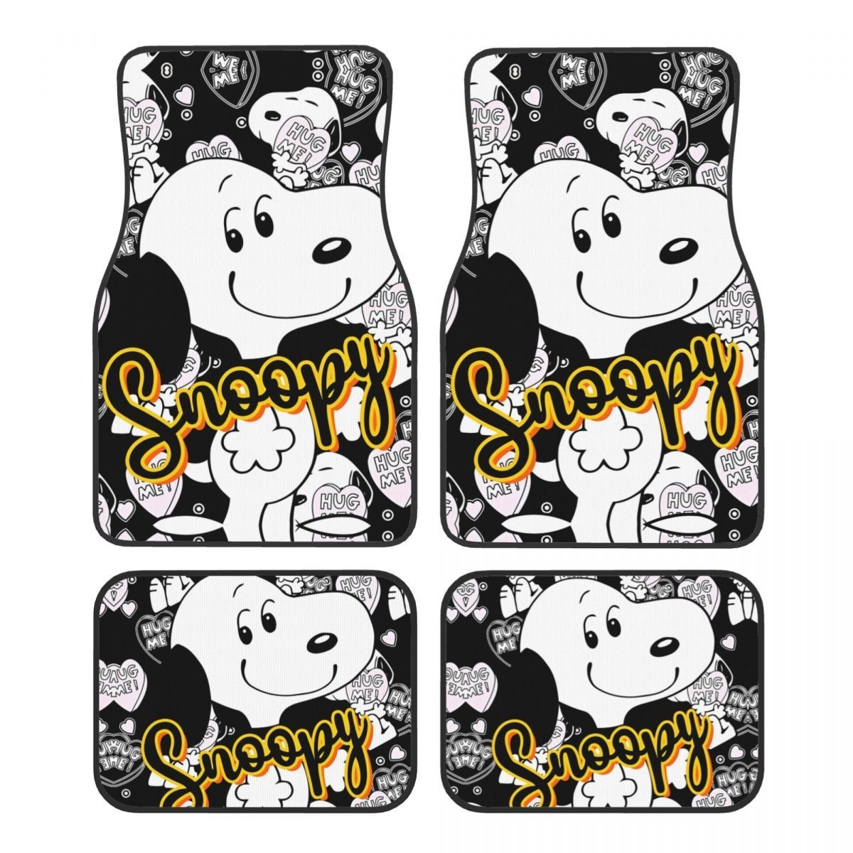 Snoopys Cartoon Dog Peanuts Automotive Floor Mats for Cars Universal Fit Full Se
