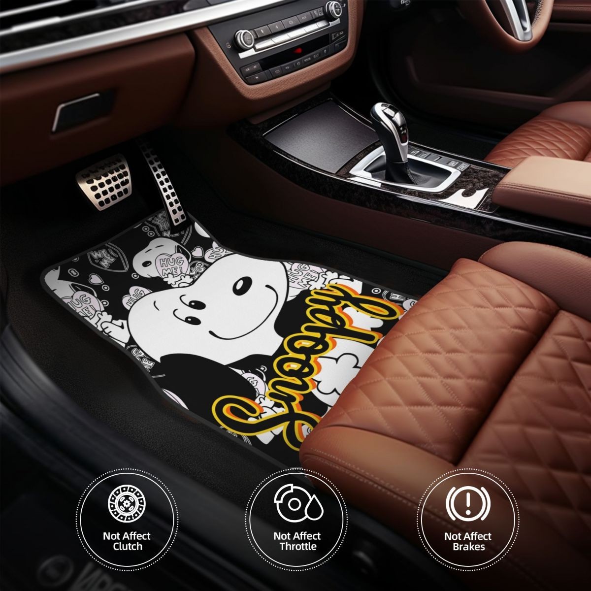 Snoopys Cartoon Dog Peanuts Automotive Floor Mats for Cars Universal Fit Full Se - Image 2