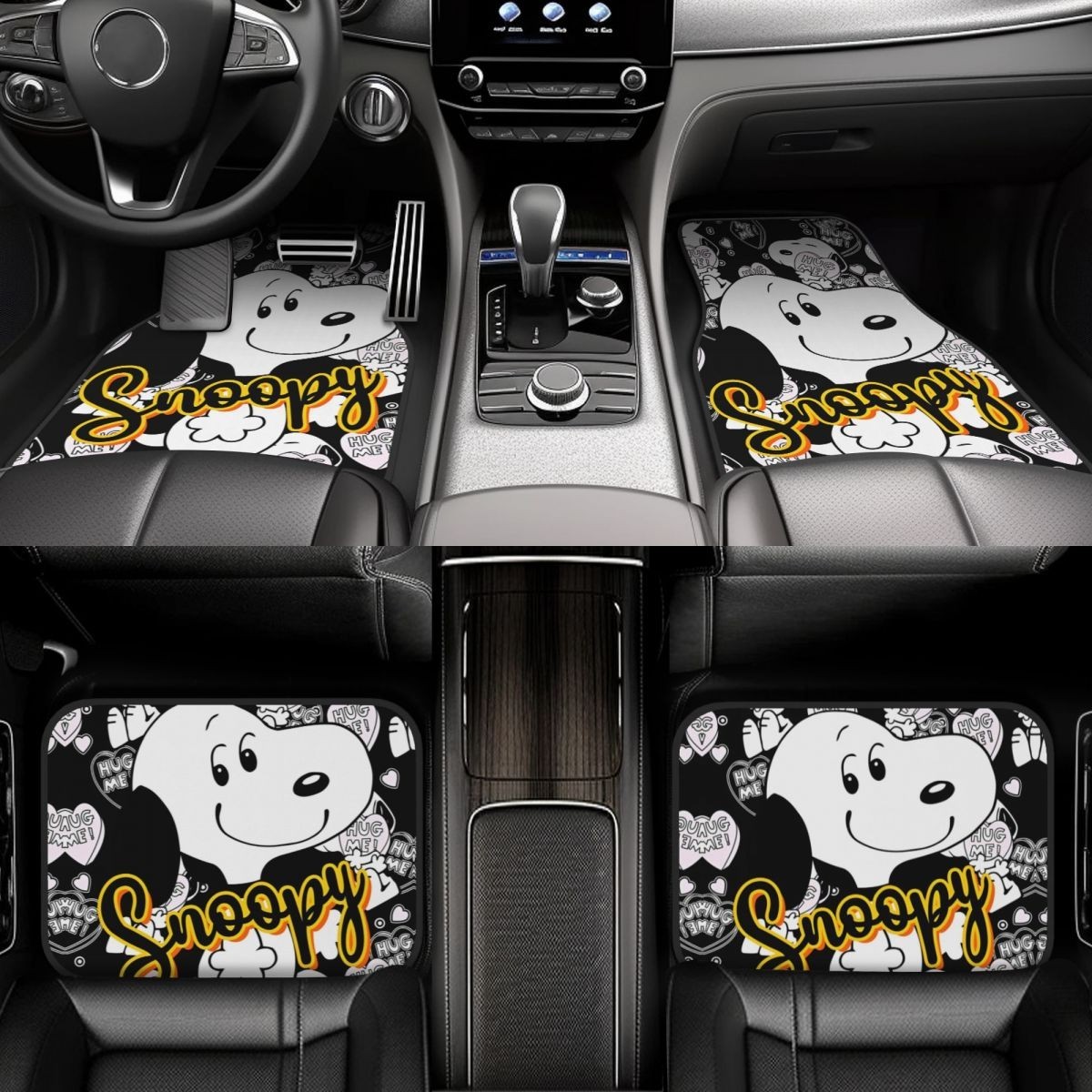 Snoopys Cartoon Dog Peanuts Automotive Floor Mats for Cars Universal Fit Full Se - Image 3