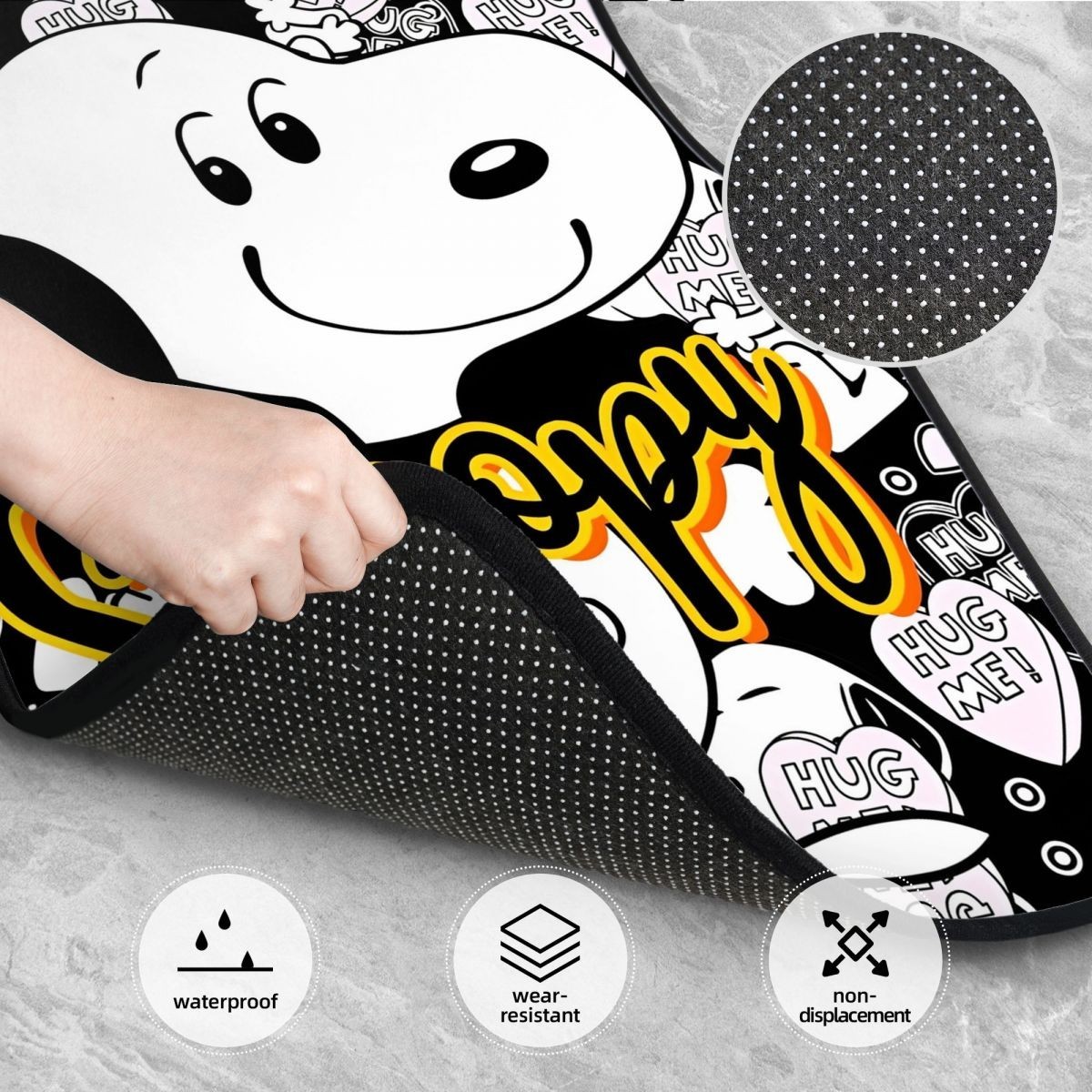 Snoopys Cartoon Dog Peanuts Automotive Floor Mats for Cars Universal Fit Full Se - Image 4