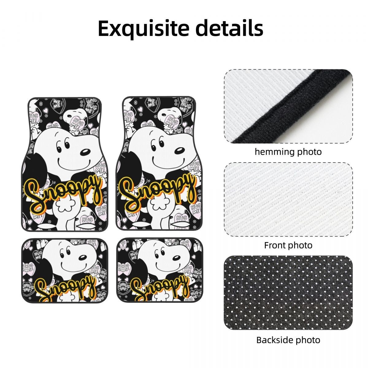 Snoopys Cartoon Dog Peanuts Automotive Floor Mats for Cars Universal Fit Full Se - Image 5