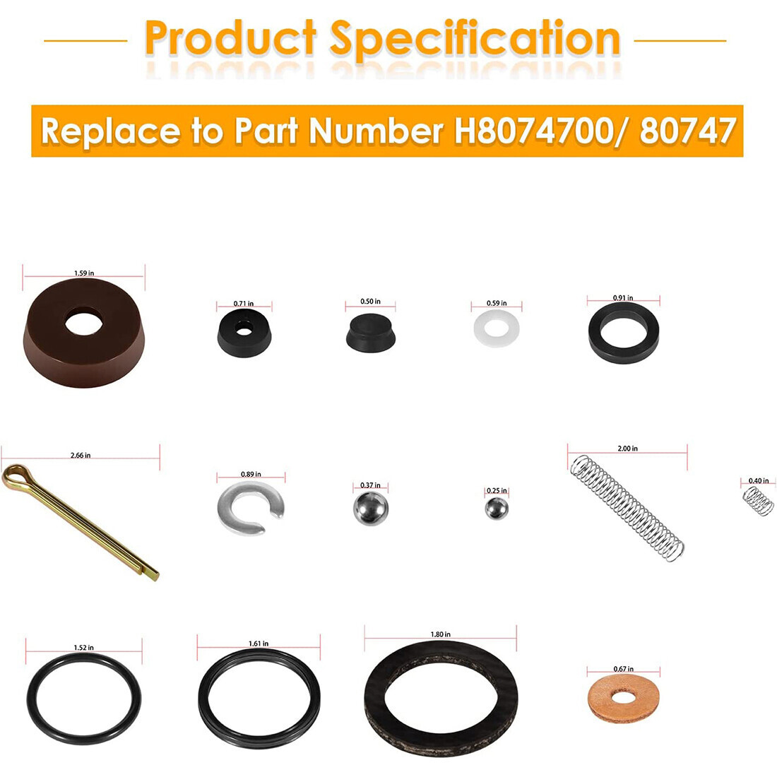 For Floor Jack Hein Werner WS Seal Repair Rebuild Kit 1-1/2 Ton H8074700, 80747 - Image 3