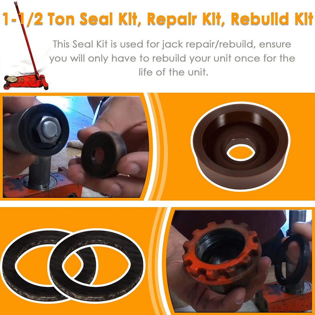 For Floor Jack Hein Werner WS Seal Repair Rebuild Kit 1-1/2 Ton H8074700, 80747 - Image 4