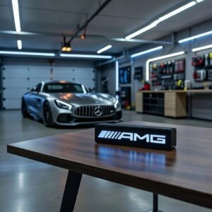Mercedes AMG White LED Light Box Sign Lightbox Garage Tool Wall Decor USB