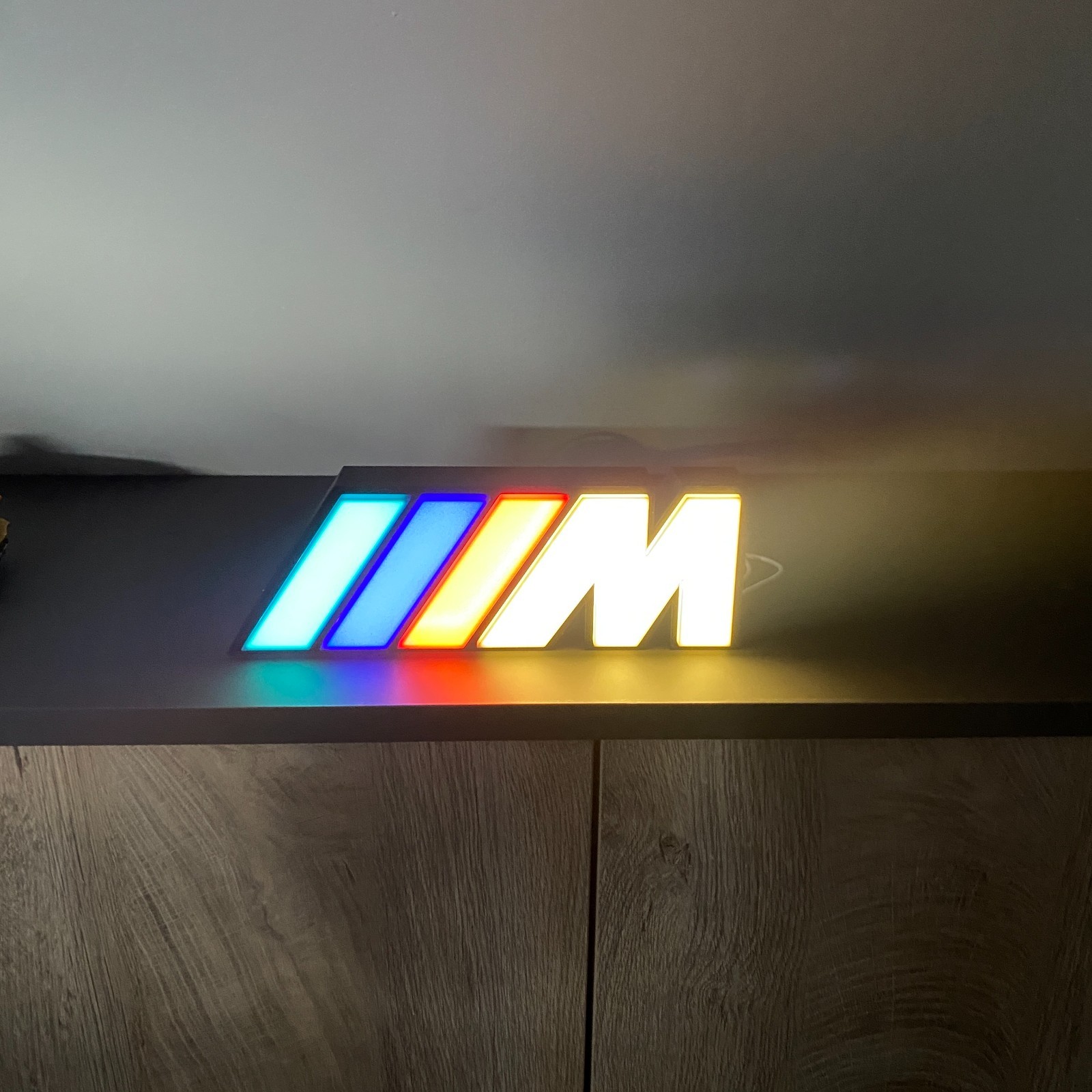 BMW M Logo LED Light Box Sign Bright Lightbox Garage Tool Wall Decor USB - Image 2