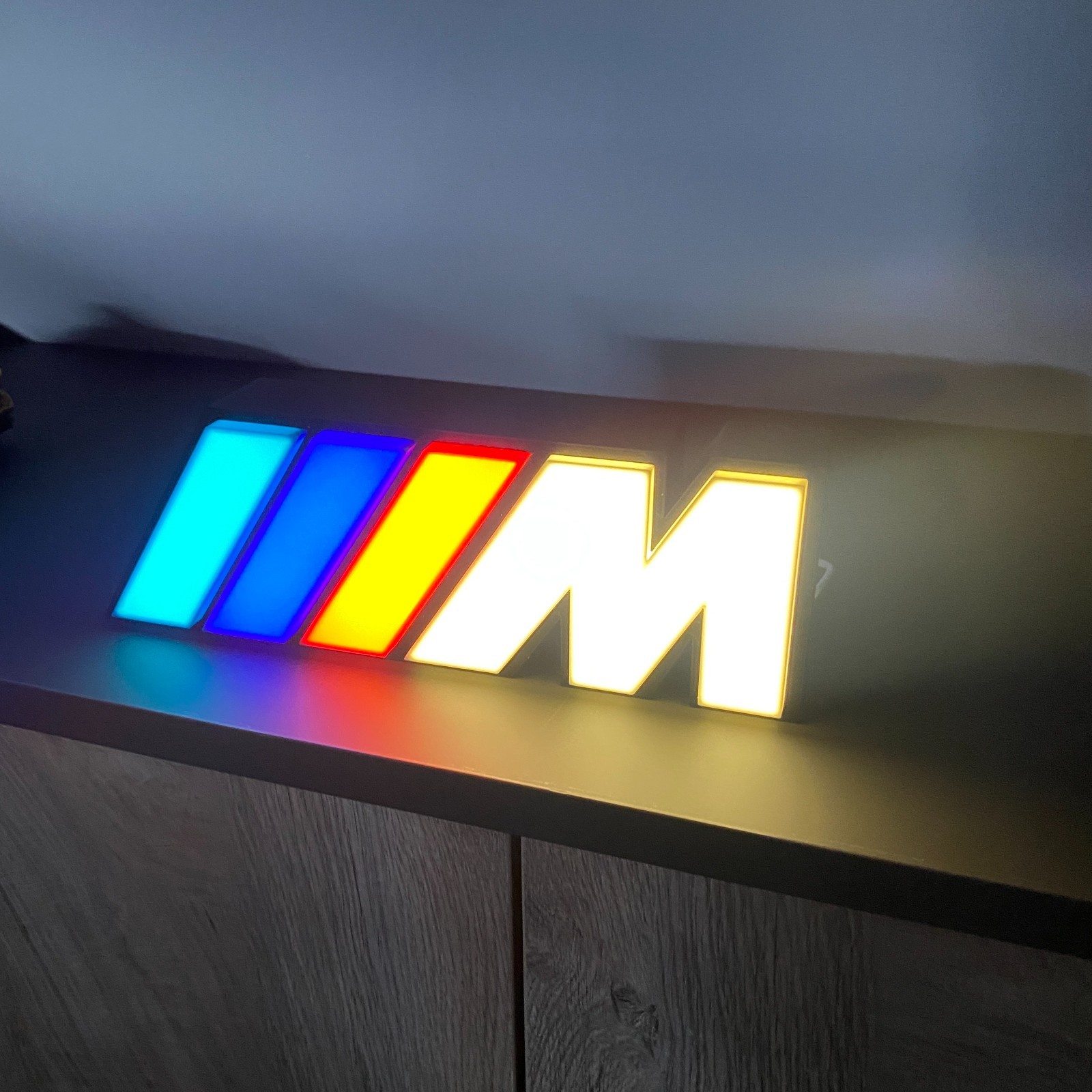 BMW M Logo LED Light Box Sign Bright Lightbox Garage Tool Wall Decor USB - Image 3