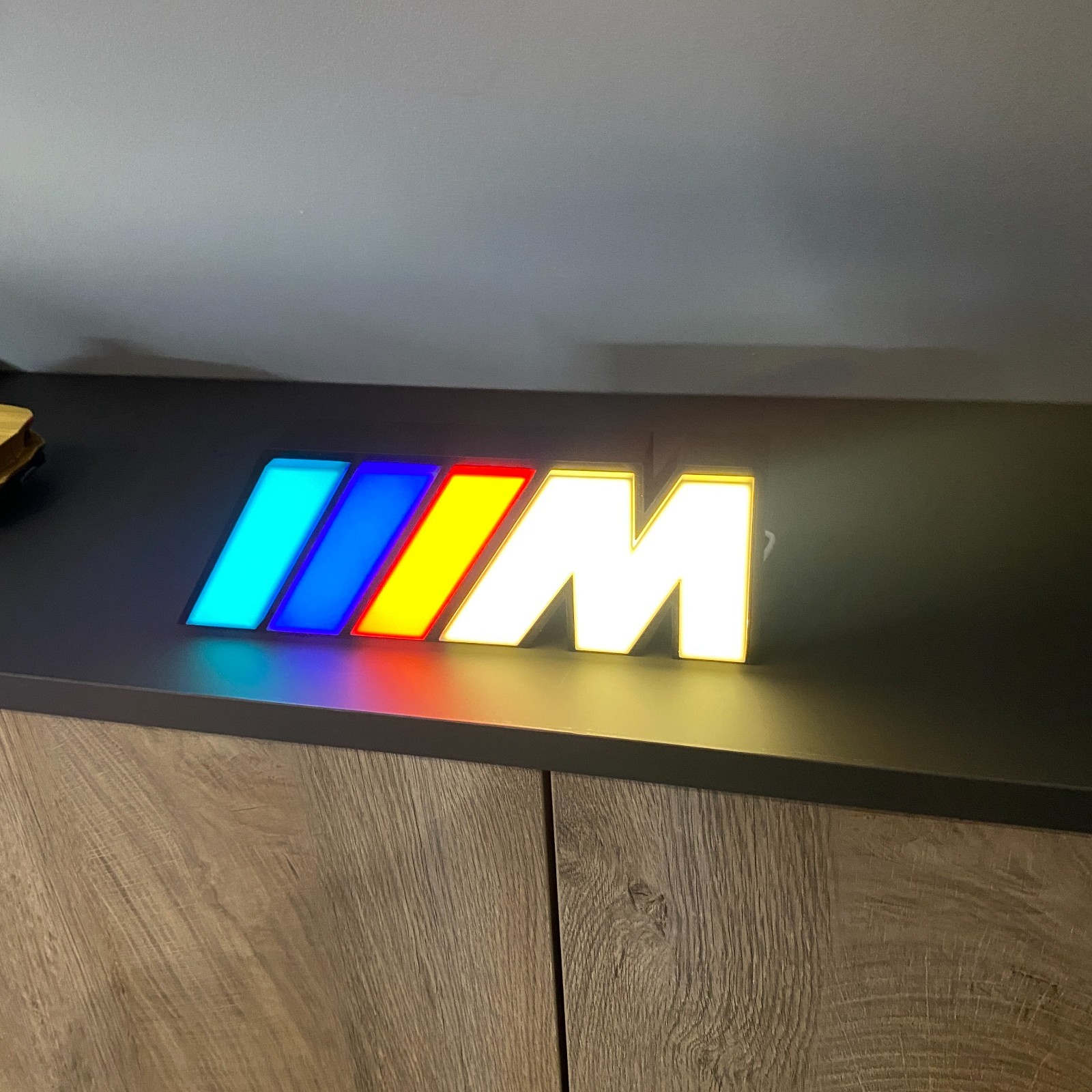 BMW M Logo LED Light Box Sign Bright Lightbox Garage Tool Wall Decor USB - Image 4