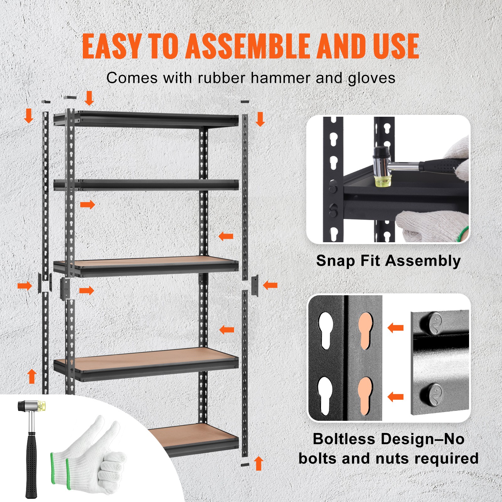 VEVOR Storage Shelving Unit Garage Storage Rack 5-Tier Adjustable 2000 lbs Load - Image 4