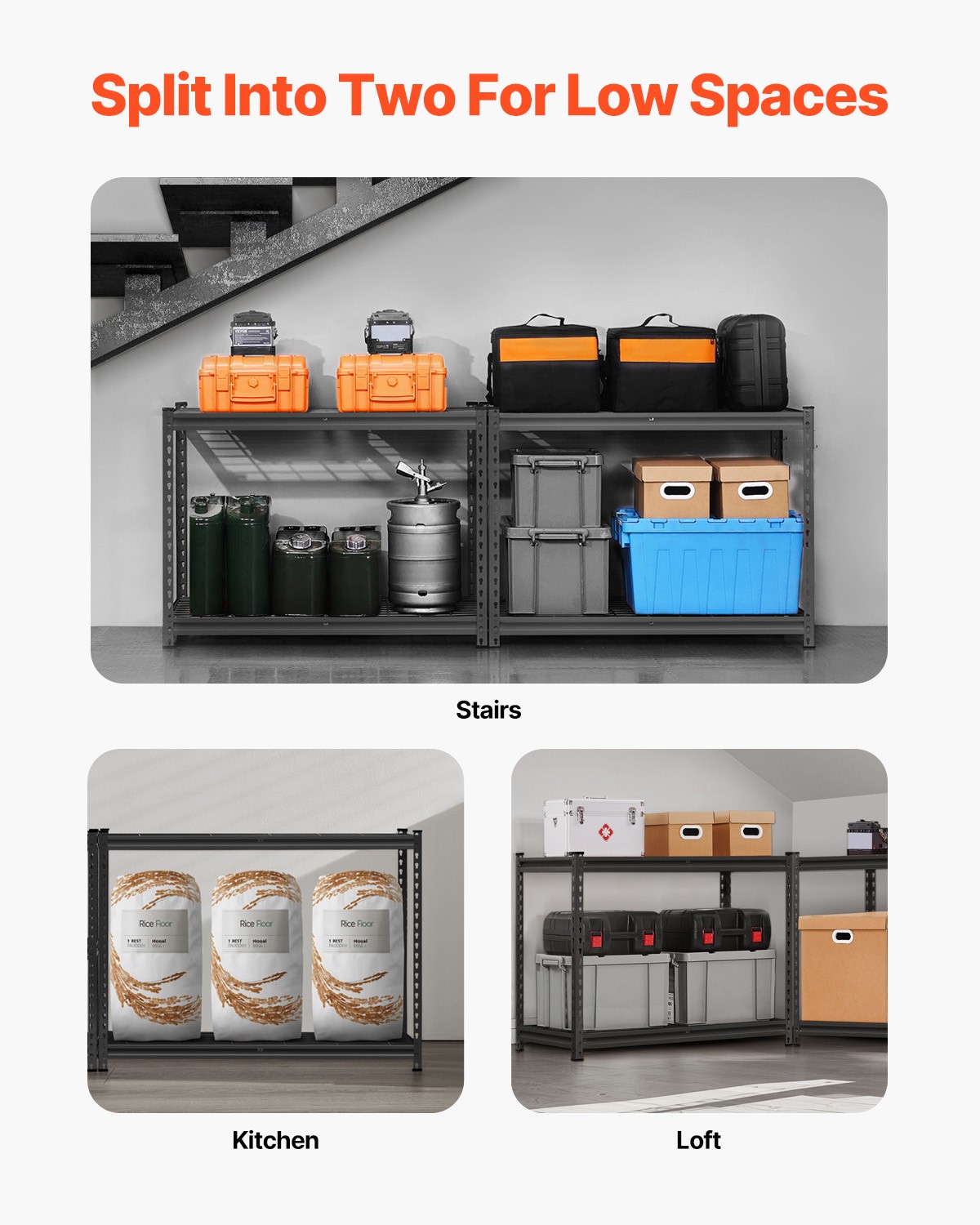 Storage Shelves 4 Tier Adjustable Heavy Duty Garage Shelving Unit 2400 lbs - Image 4
