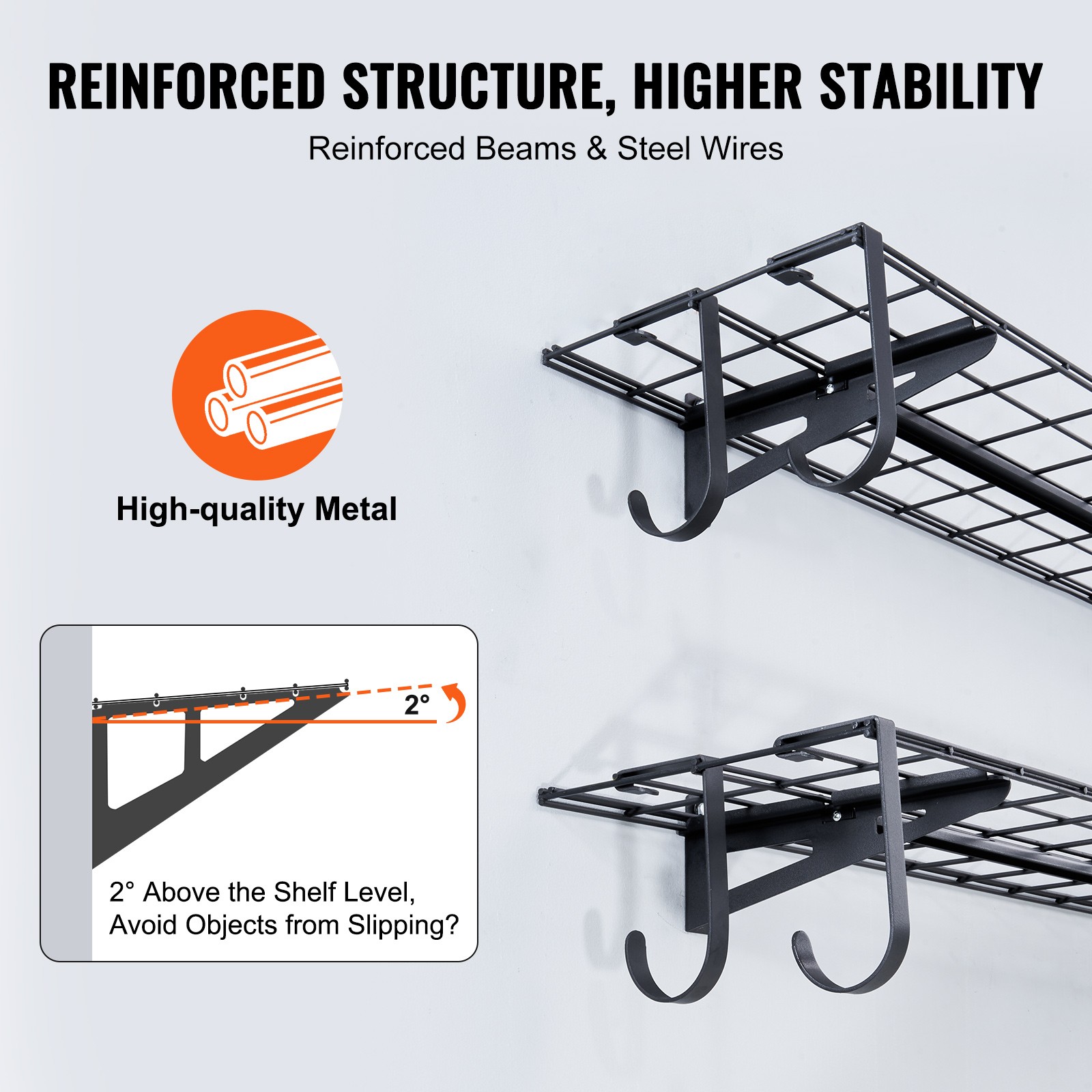 2PCS 4x1 ft Garage Storage Shelving Wall Mounted Heavy Duty Shelves Rack - Image 3