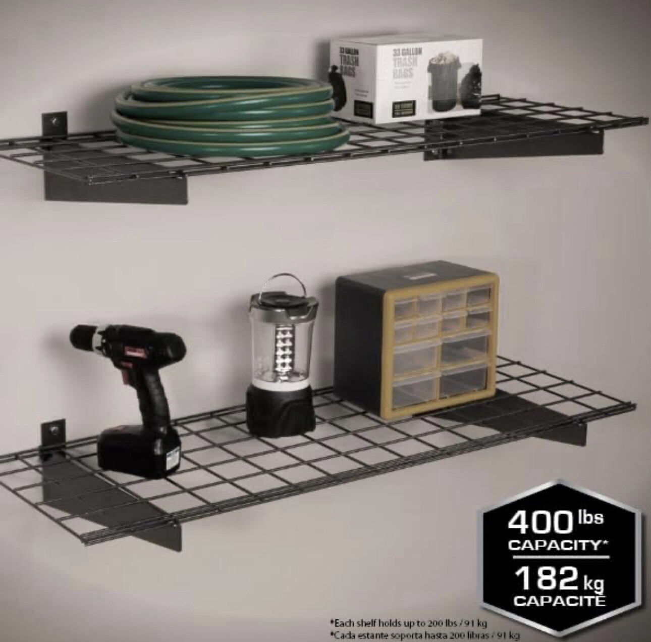 New Hyloft 2 Pack Garage Storage System Shelves, 15" X 45" Wall Mounted Shelves