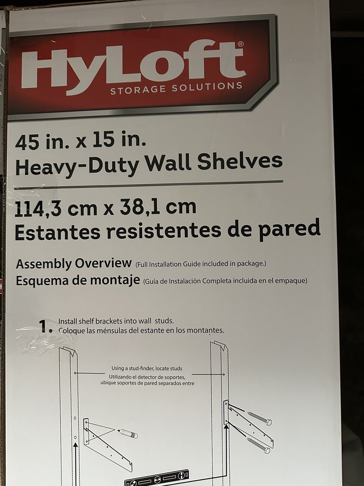 New Hyloft 2 Pack Garage Storage System Shelves, 15" X 45" Wall Mounted Shelves - Image 4