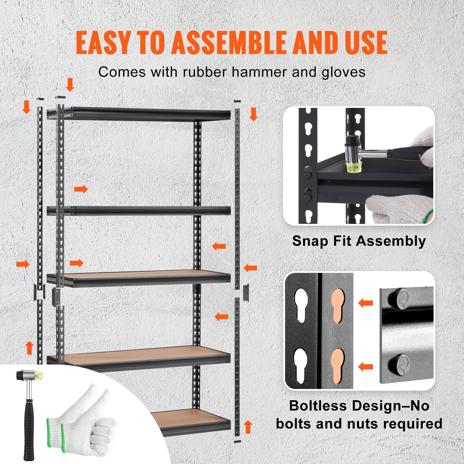 Storage Shelving Unit Garage Storage Rack 5-Tier Adjustable 2000 lbs Load - Image 4