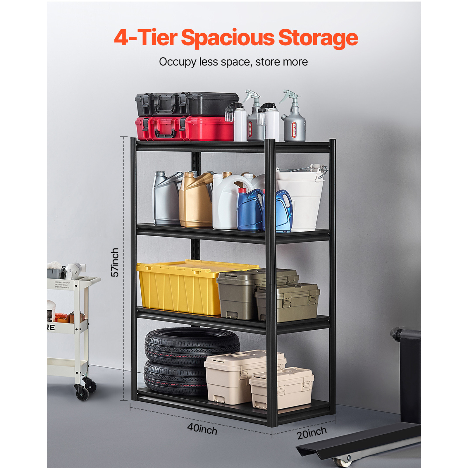 Storage Shelves 20" D x 40" W x 57" H 4-tier Garage Storage Shelving - Image 3