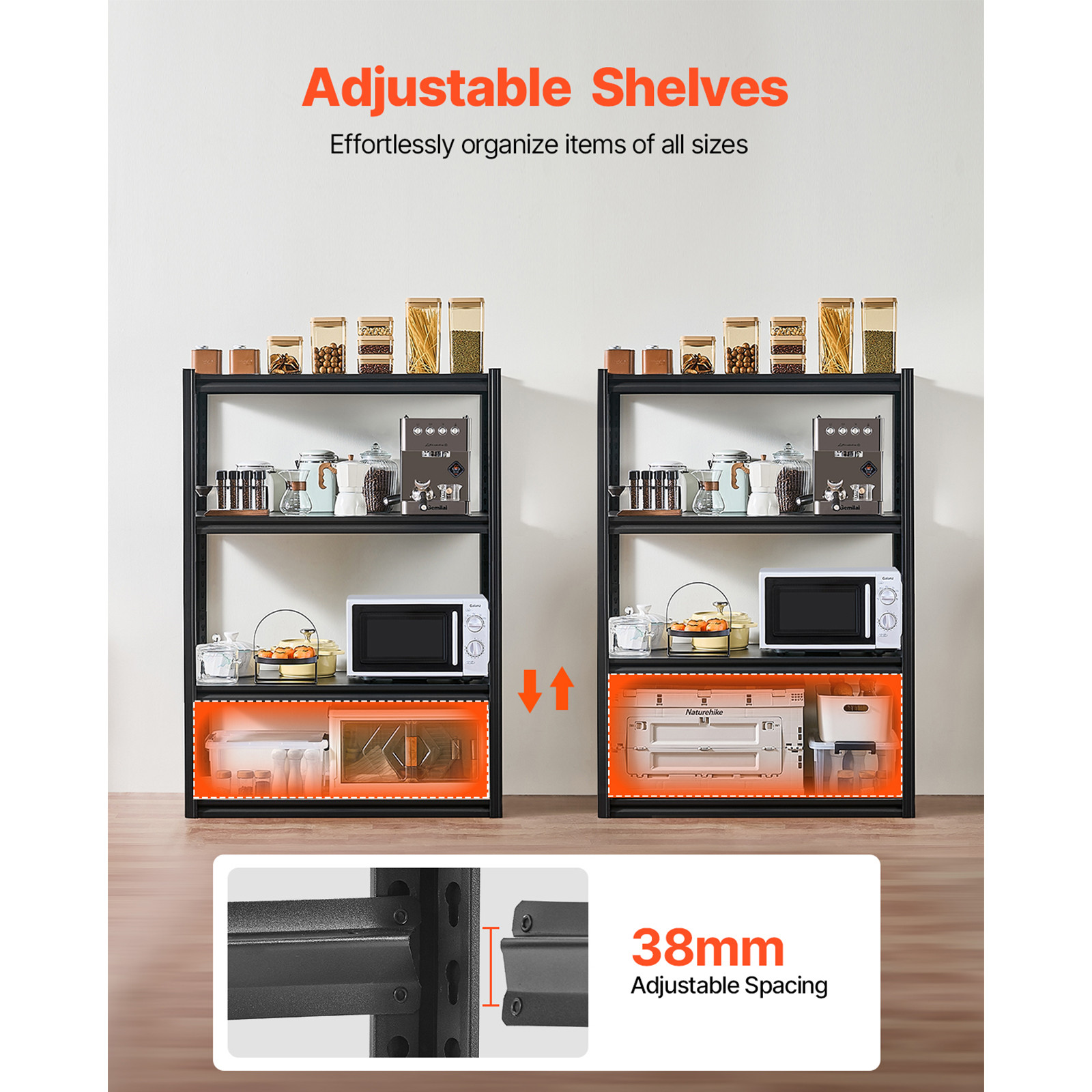 Storage Shelves 20" D x 40" W x 57" H 4-tier Garage Storage Shelving - Image 4