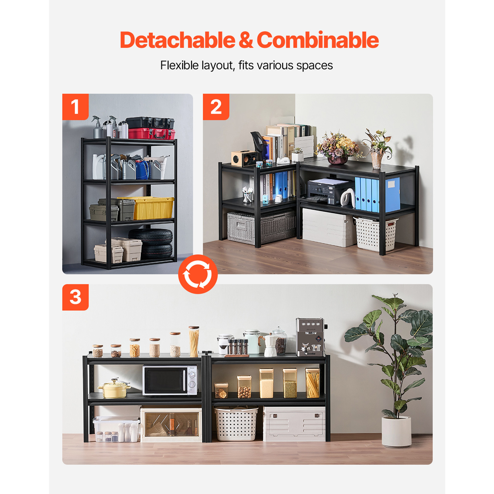 Storage Shelves 20" D x 40" W x 57" H 4-tier Garage Storage Shelving - Image 5