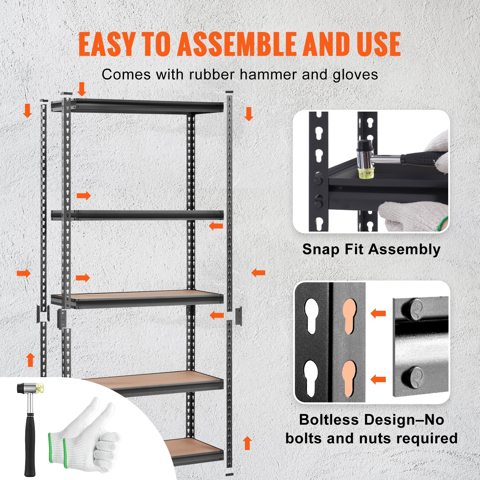 Storage Shelving Unit Garage Storage Rack 5-Tier Adjustable 2000 lbs Load - Image 4