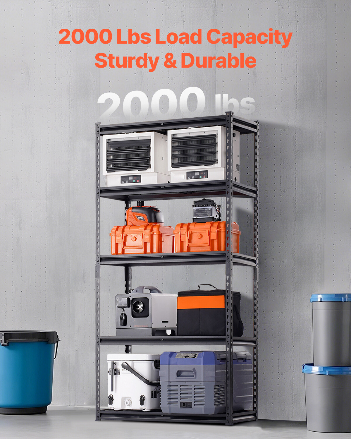 VEVOR Storage Shelves 5 Tier Adjustable Heavy Duty Garage Shelving Unit 2000 lbs - Image 2
