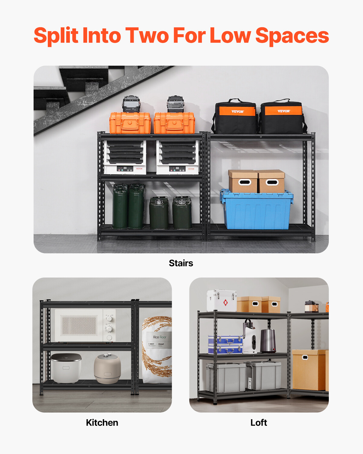 VEVOR Storage Shelves 5 Tier Adjustable Heavy Duty Garage Shelving Unit 2000 lbs - Image 4